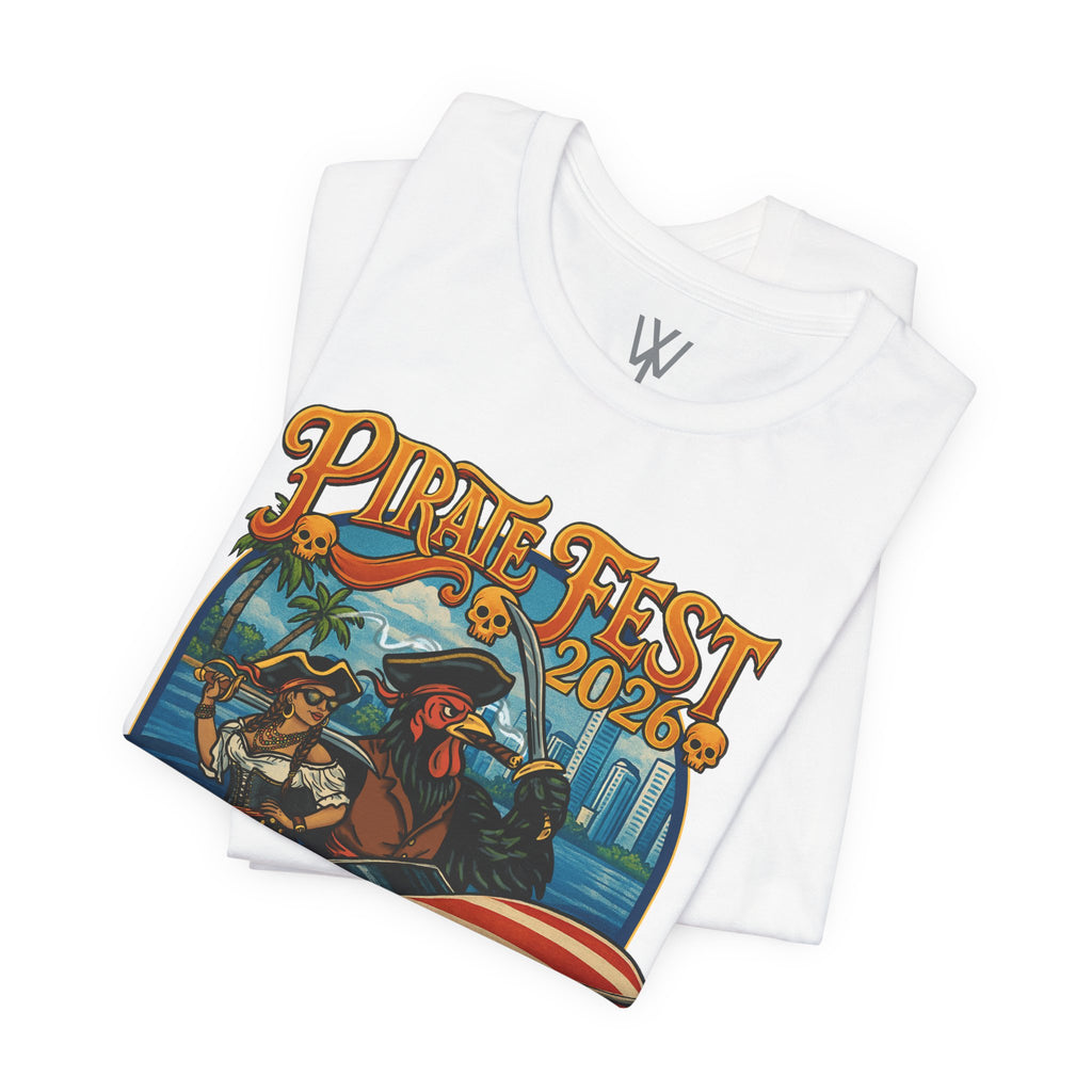 Pirate Fest 2026 Tampa Florida T-Shirt — Speedboat Pirate Event Tee