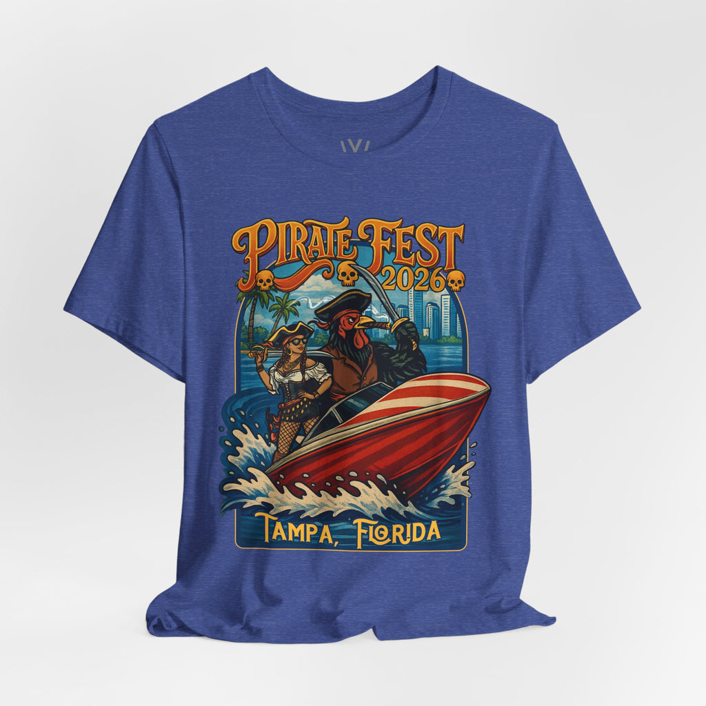 Pirate Fest 2026 Tampa Florida T-Shirt — Speedboat Pirate Event Tee