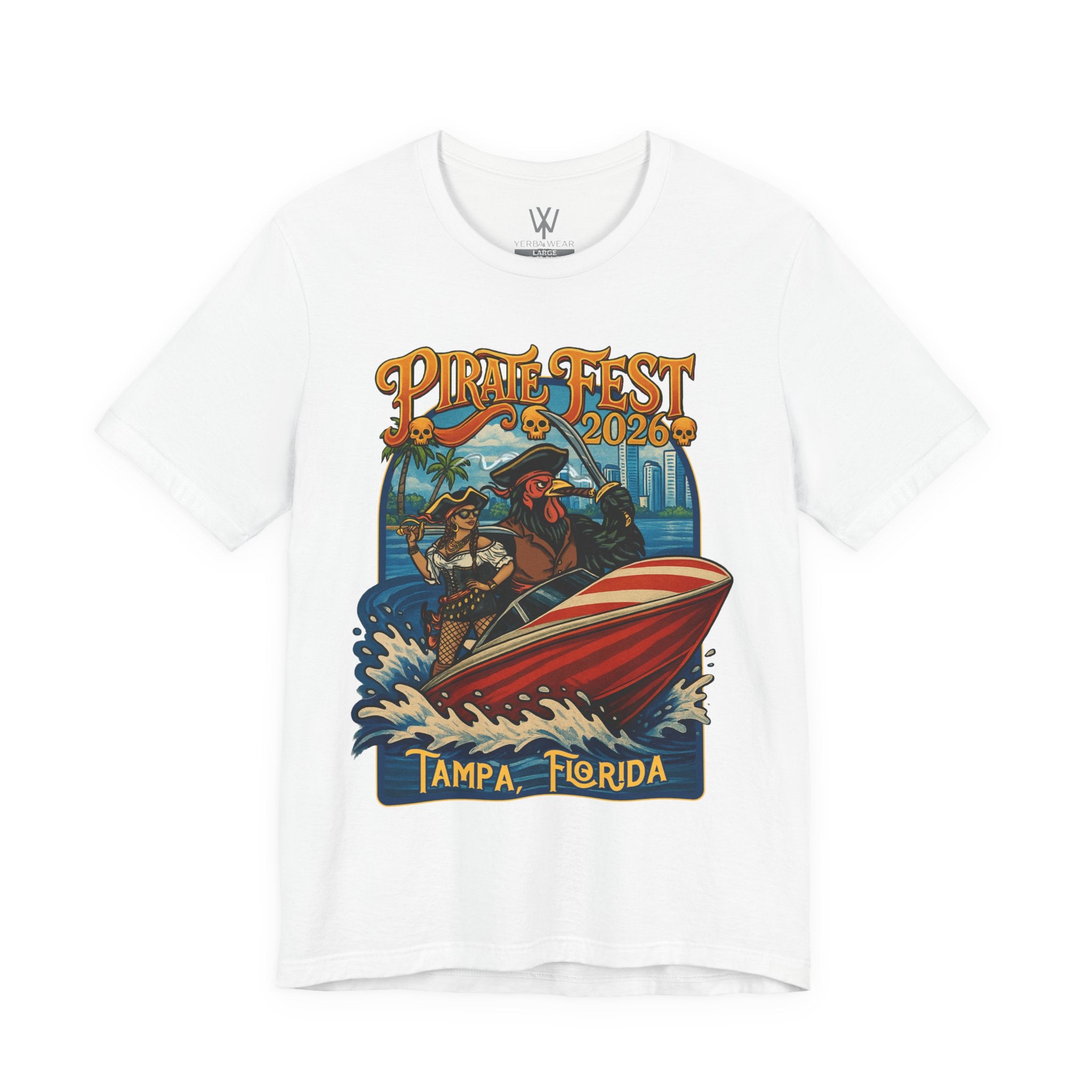 Pirate Fest 2026 Tampa Florida T-Shirt — Speedboat Pirate Event Tee