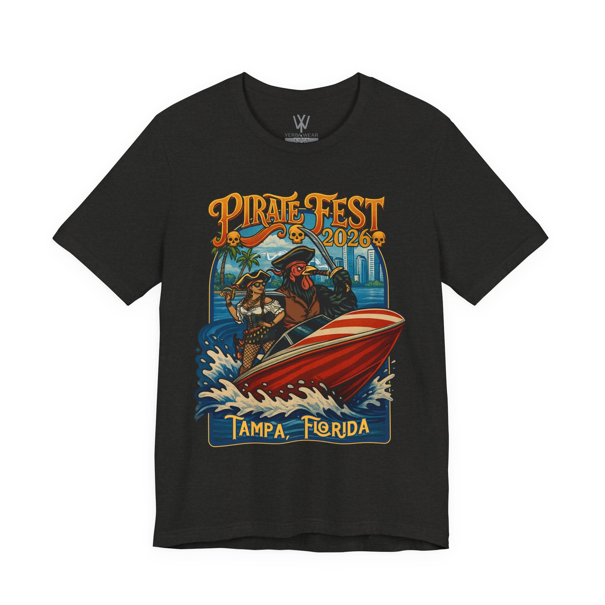 Pirate Fest 2026 Tampa Florida T-Shirt — Speedboat Pirate Event Tee