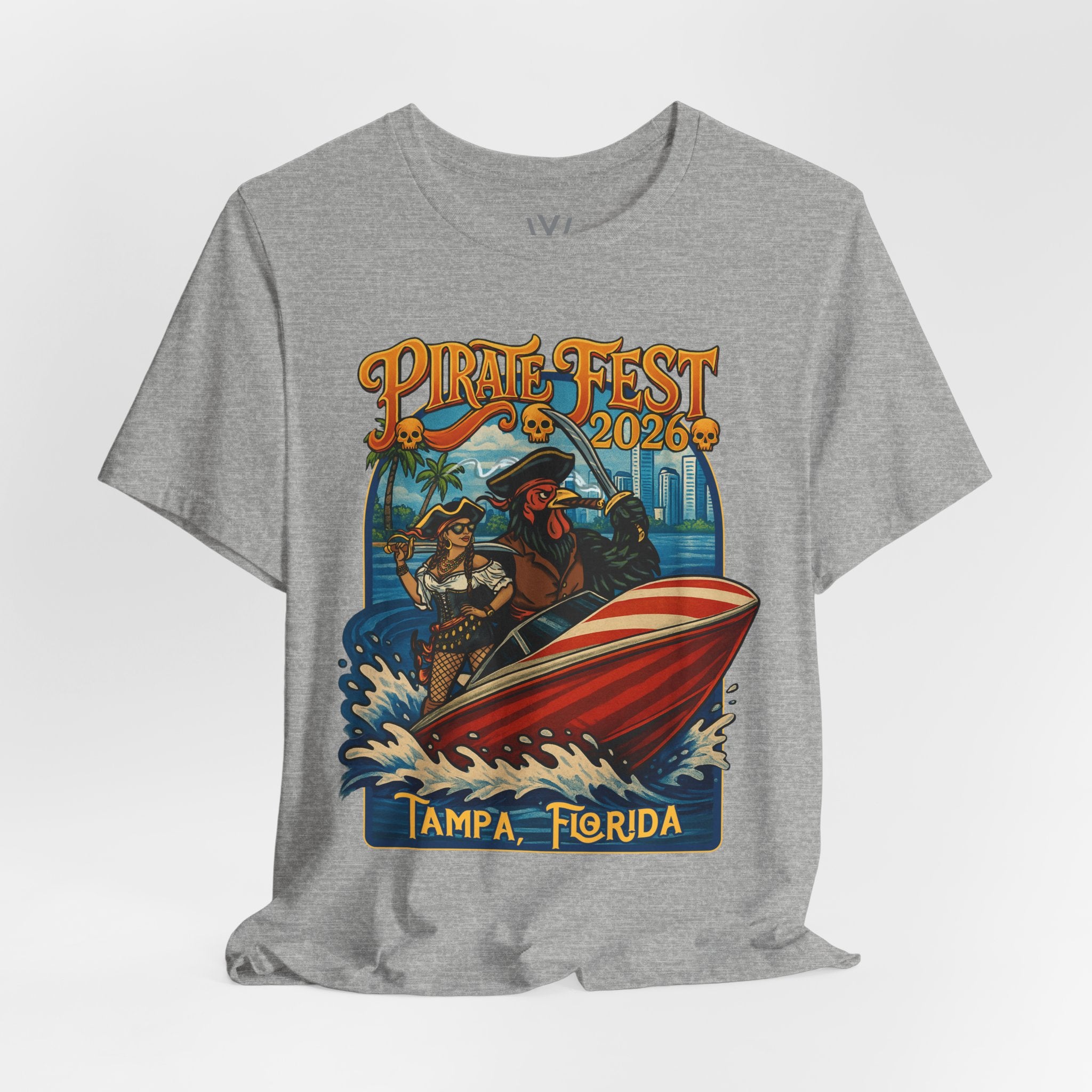 Pirate Fest 2026 Tampa Florida T-Shirt — Speedboat Pirate Event Tee