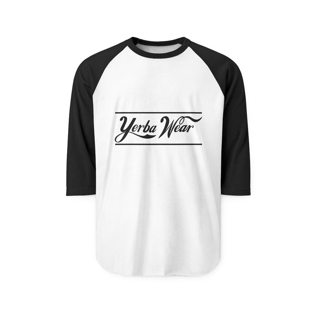Raglan Shirt — Subtle Black Script Logo Baseball Tee
