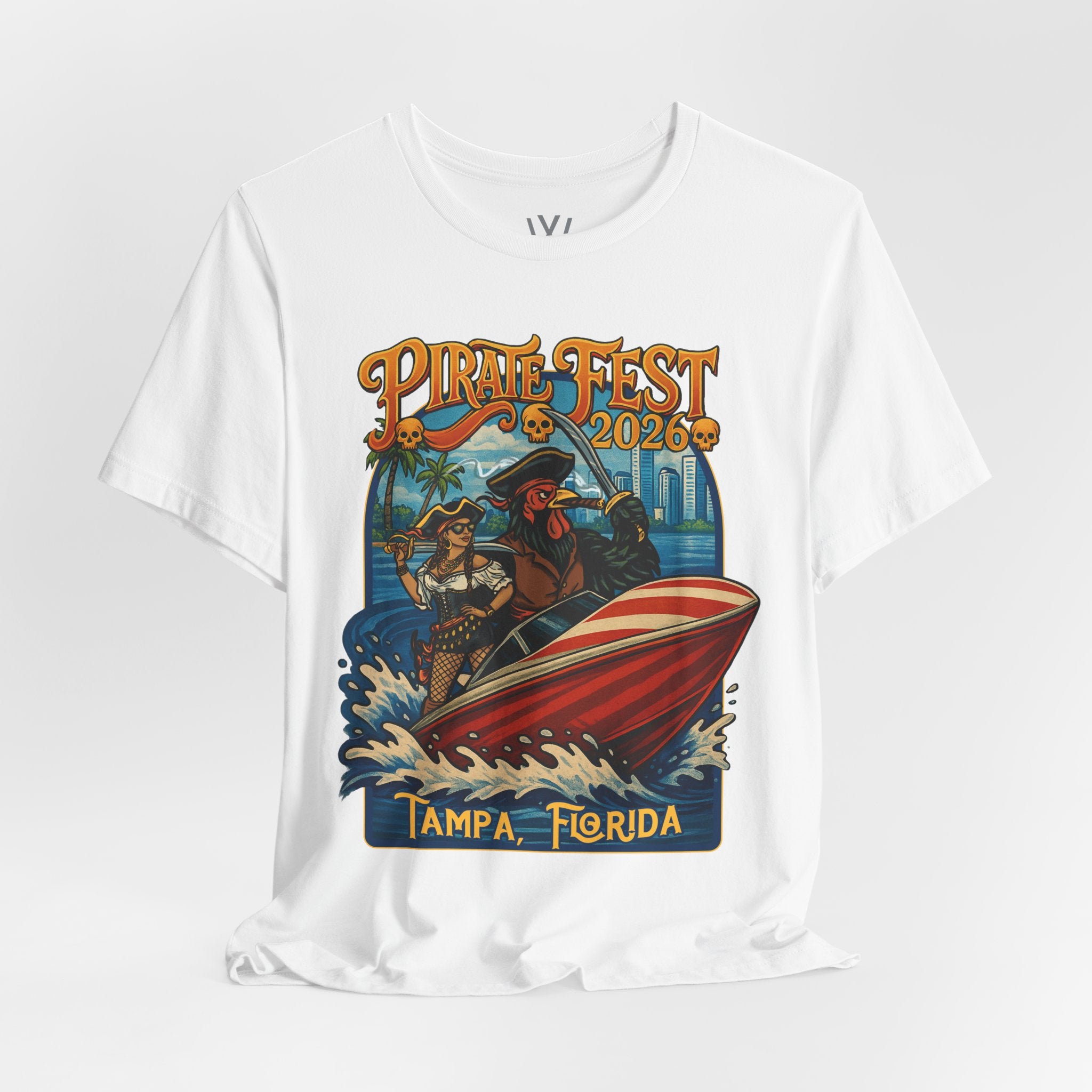 Pirate Fest 2026 Tampa Florida T-Shirt — Speedboat Pirate Event Tee