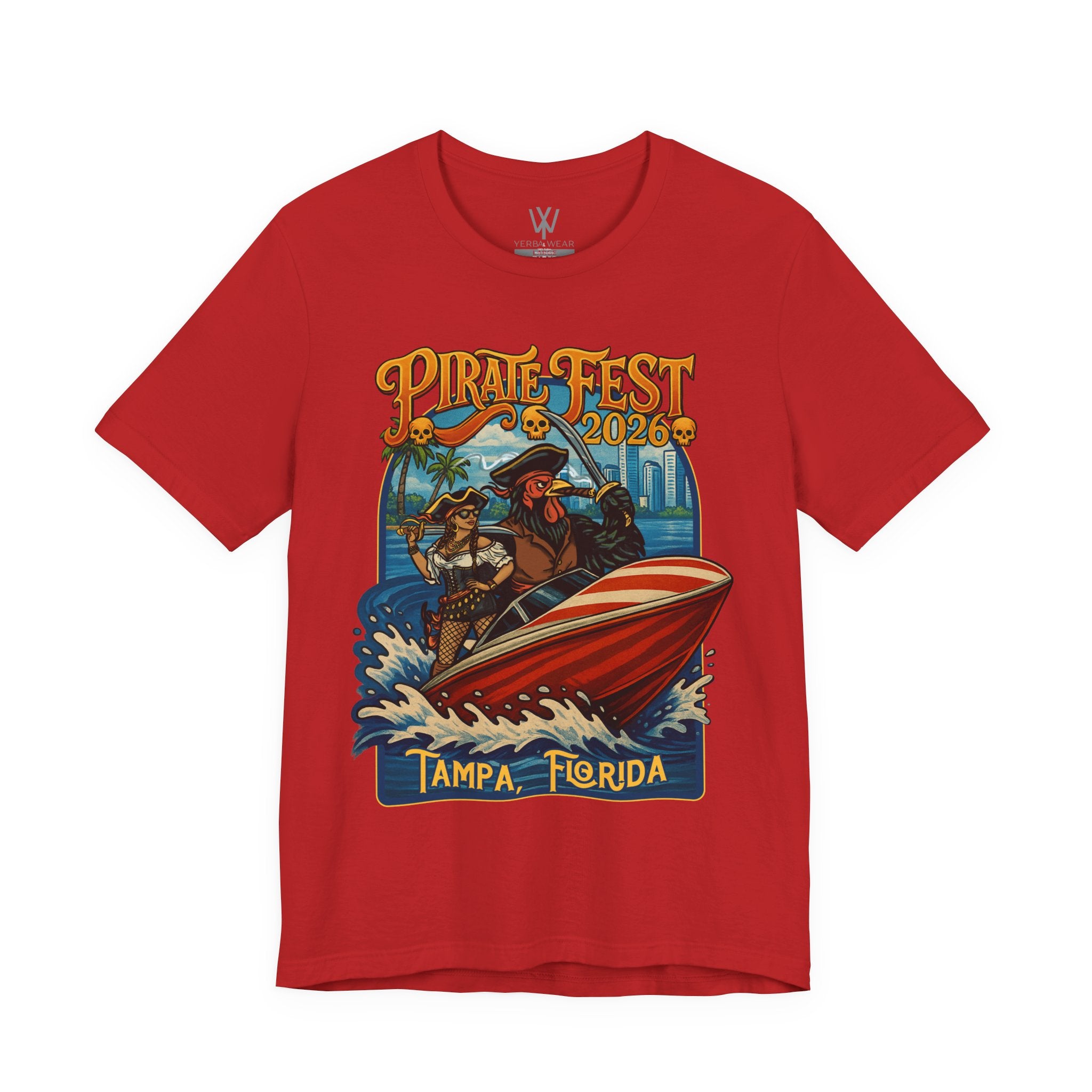 Pirate Fest 2026 Tampa Florida T-Shirt — Speedboat Pirate Event Tee
