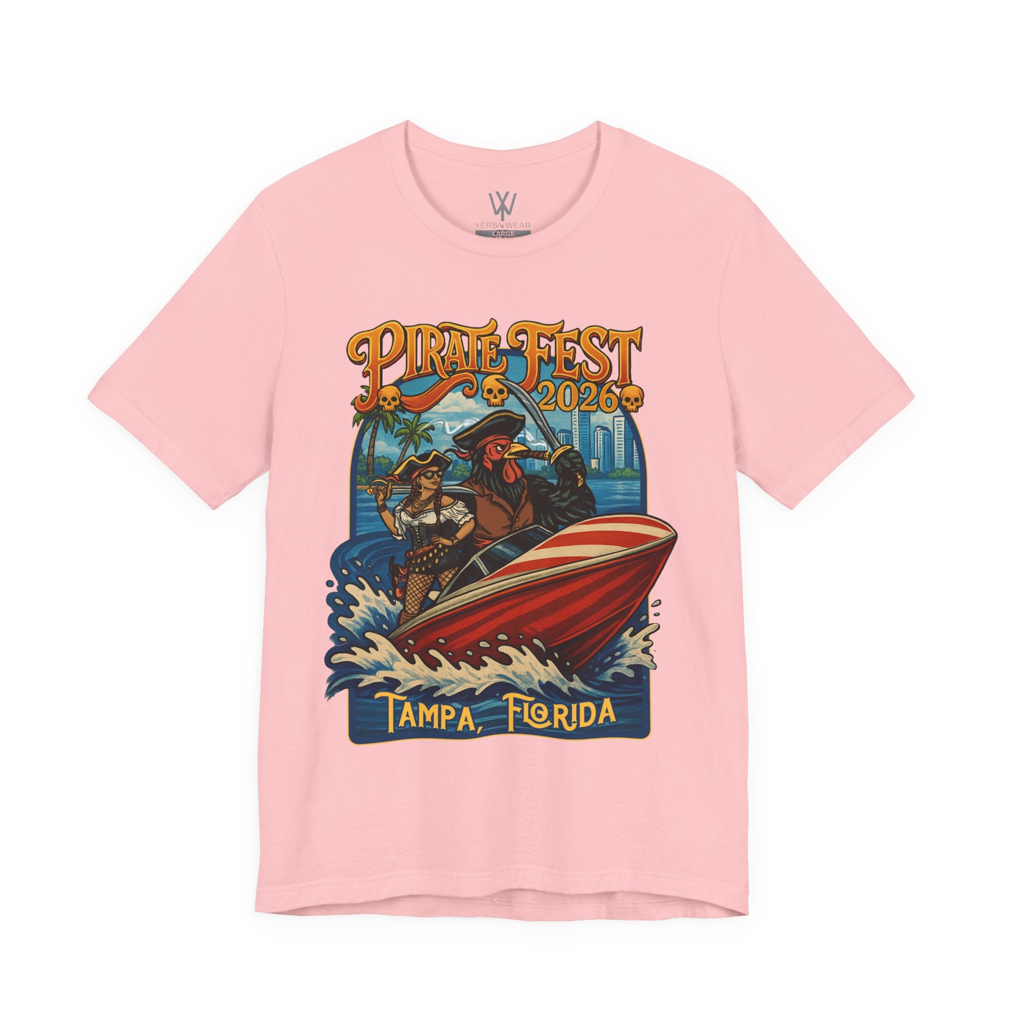 Pirate Fest 2026 Tampa Florida T-Shirt — Speedboat Pirate Event Tee