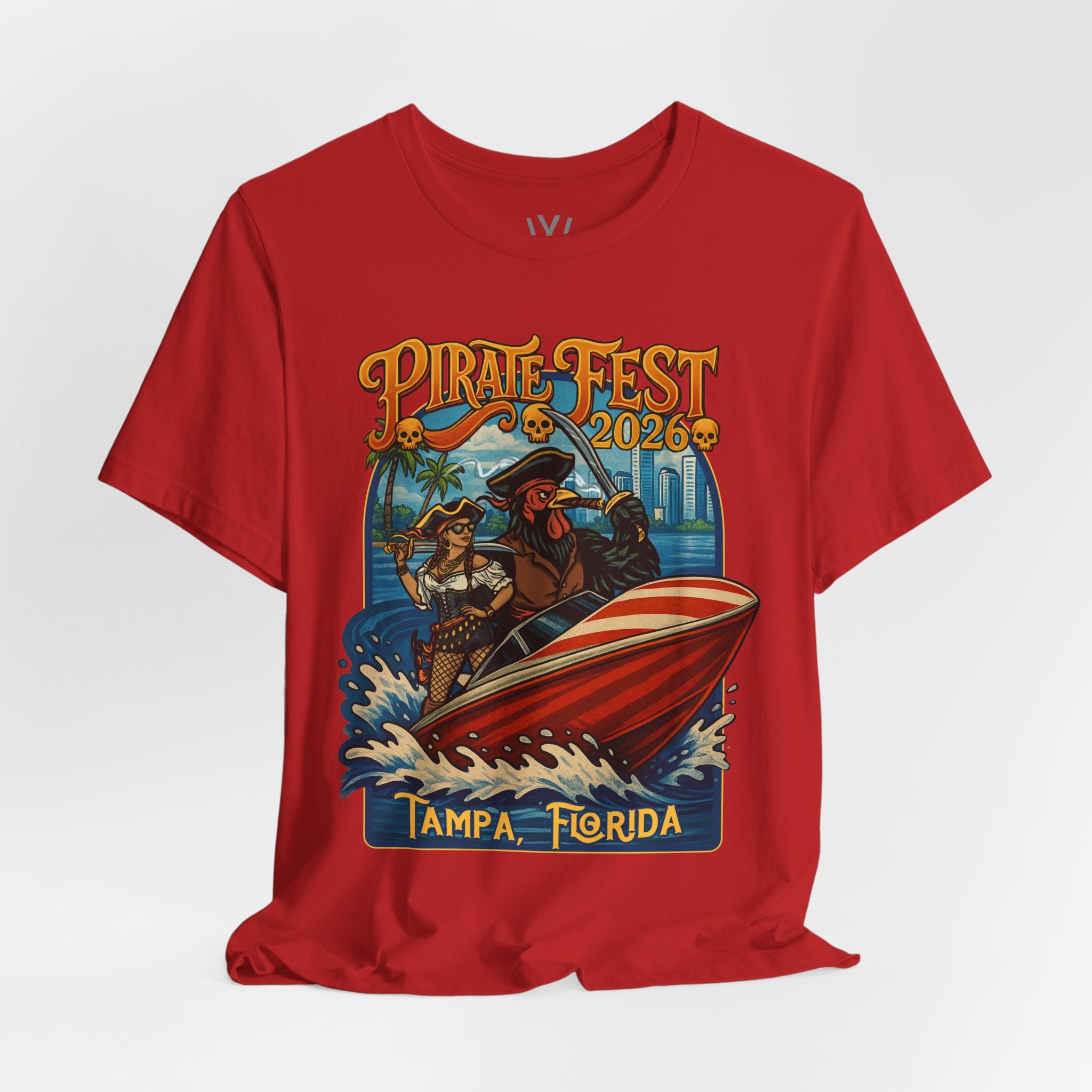 Pirate Fest 2026 Tampa Florida T-Shirt — Speedboat Pirate Event Tee