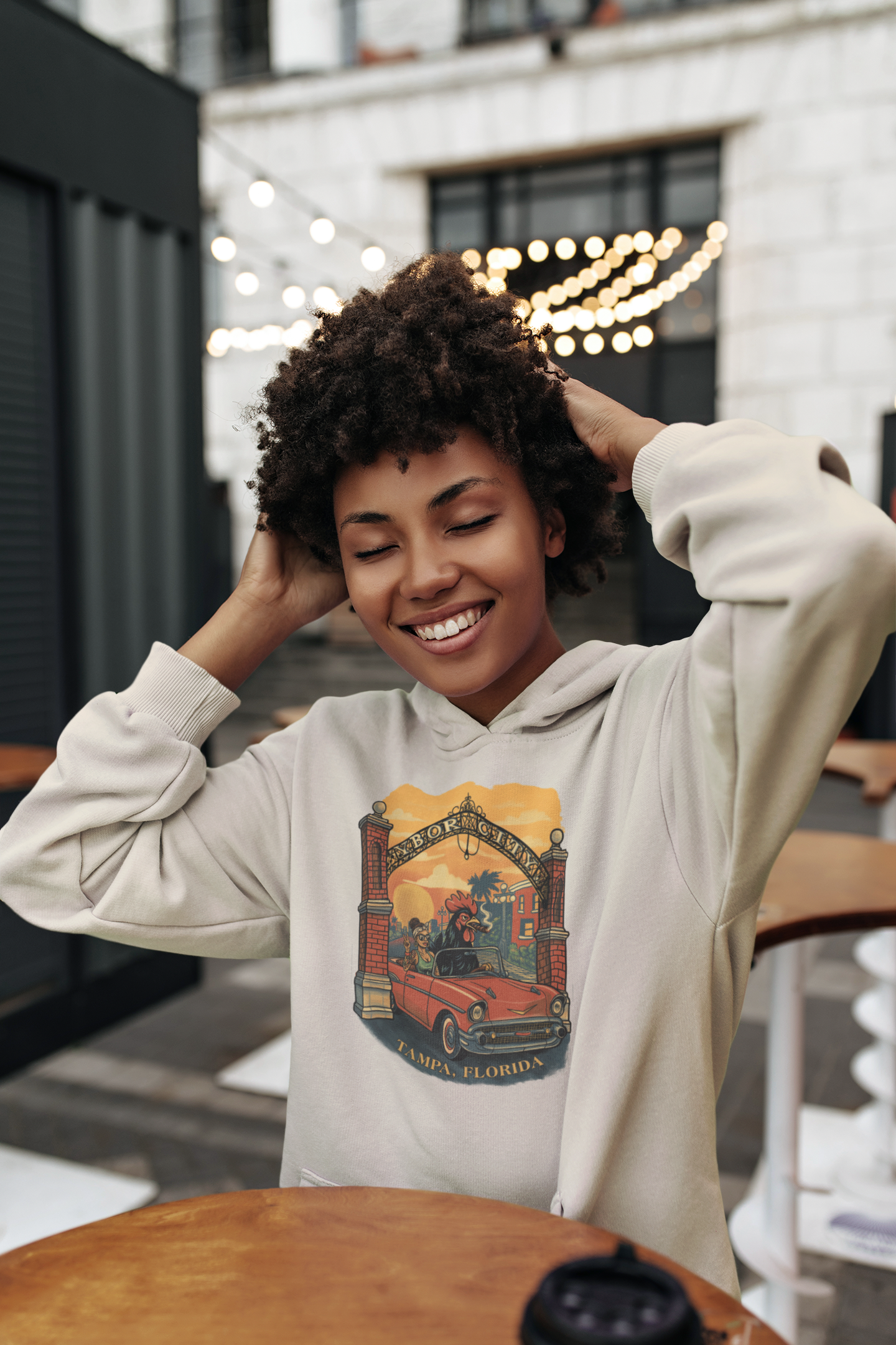 Ybor City Street-Rooster Hoodie